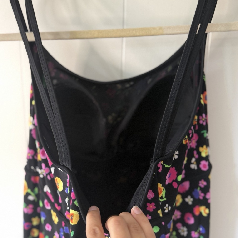 St. John's Bay Women's Size 12 Black Floral Swim Dress One Piece Swimsuit - Picture 8 of 9